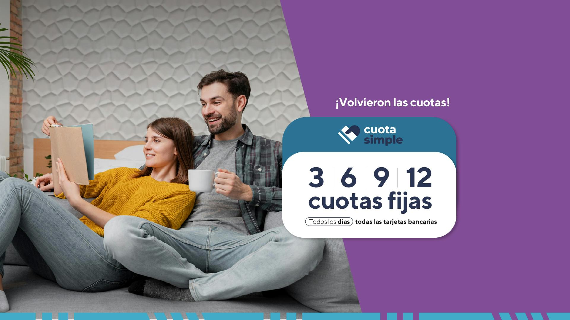 3, 6, 9 y 12 cuotas fijas todos los días en todas las tarjetas bancarias